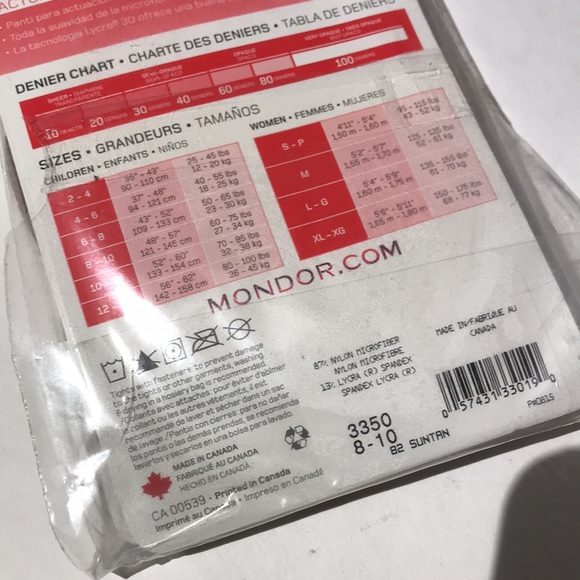 Mondor peformance tights 70 deniers youth 8-10 suntan NEW - Picture 4 of 4